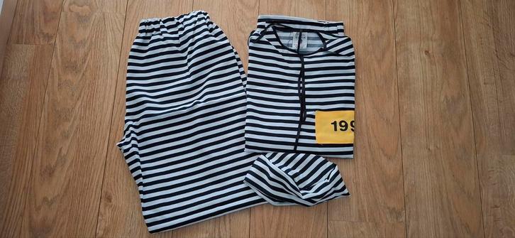 Gevangenis Kostuum - 3 Delig - Maat 52, Kleding | Heren, Carnavalskleding en Feestkleding, Zo goed als nieuw, Kleding, Carnaval