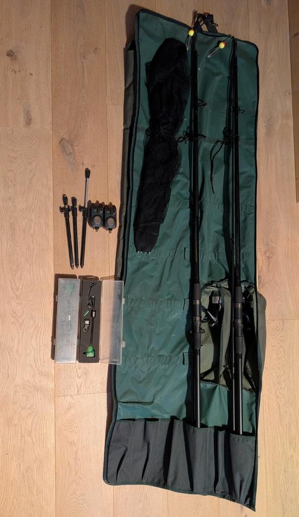 Complete karper visset - Werphengels, molens, net en meer!, Watersport en Boten, Hengelsport | Karpervissen, Gebruikt, Complete set