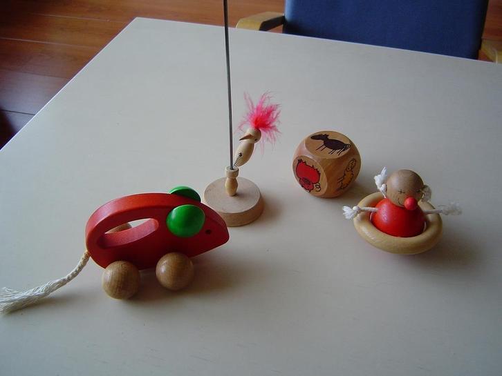 JANBIBEJAN set:rolmuis en clowntje, Kinderen en Baby's, Speelgoed | Houten speelgoed, Zo goed als nieuw, Overige typen, Ophalen of Verzenden