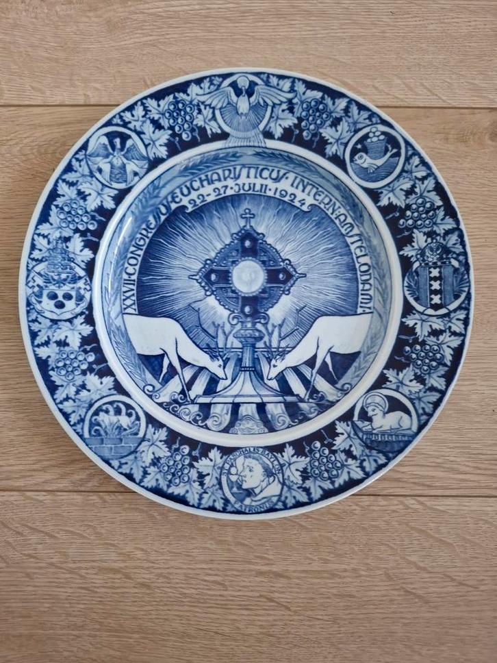 Bord wandbord Delftsblauw aardewerk 1924, in prachtige staat, Antiek en Kunst, Antiek | Wandborden en Tegels, Ophalen of Verzenden