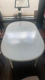 Witte ovale eettafel zsm weg, Huis en Inrichting, Ophalen, Gebruikt, 50 tot 100 cm, Vijf personen of meer