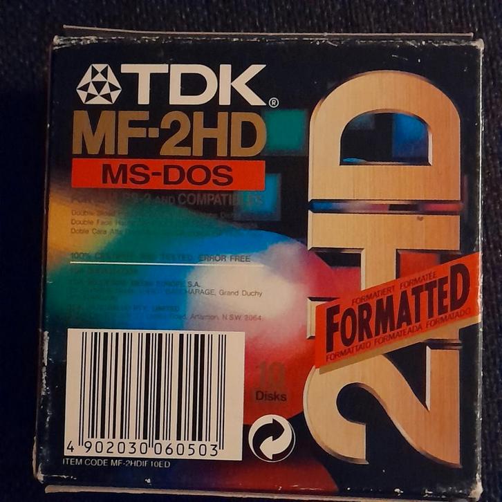 TDK Floppy Disc MF-2HD 10 stuks nieuw, Computers en Software, Beschrijfbare discs, Nieuw, Overige typen, Dubbelzijdig, Ophalen of Verzenden