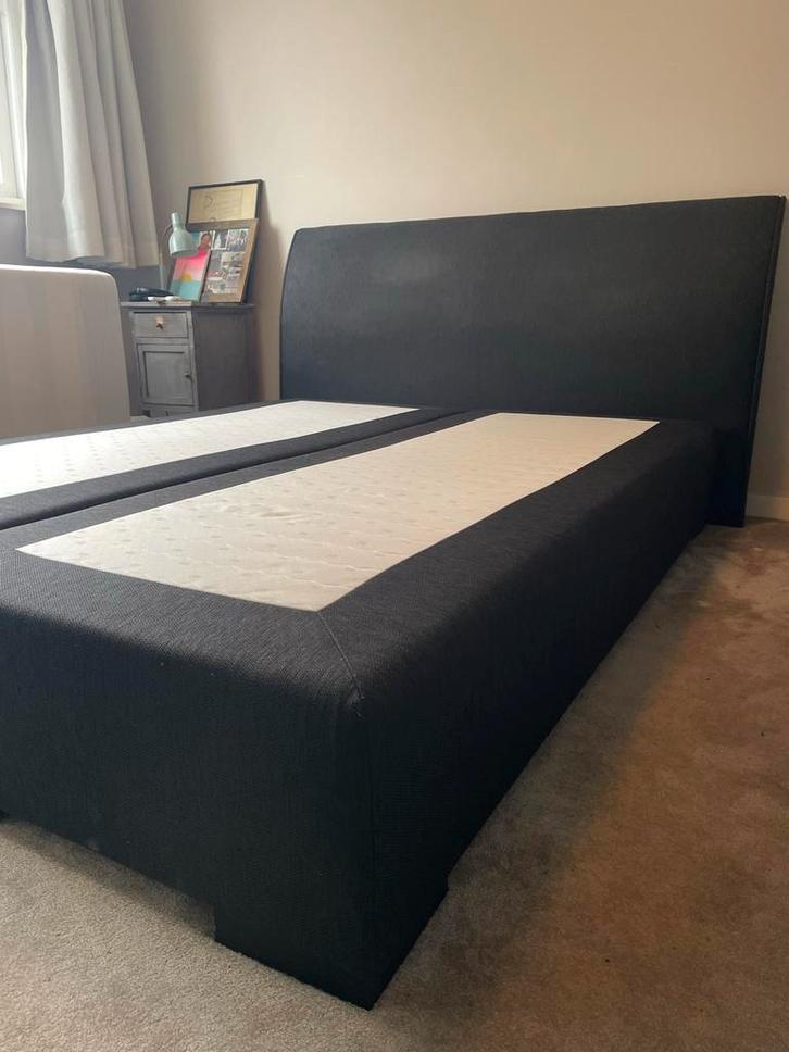 Beter Bed Boxspring 160x210 - Zwart/Antraciet, Huis en Inrichting, Slaapkamer | Boxsprings, Gebruikt, 160 cm, 210 cm, Tweepersoons