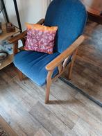 4 Blauwe eiken eetkamer stoelen., Huis en Inrichting, Complete eetkamers, Ophalen of Verzenden, 4 tot 6 stoelen