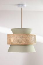 Hanglamp groen met rotan Sklum 2 stuks, Ophalen of Verzenden, Zo goed als nieuw, Stof, Minder dan 50 cm