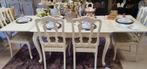 Landelijk Brocante Queen Ann eettafel met stoelen, Huis en Inrichting, Tafels | Eettafels, Ophalen, 5664HM, 50 tot 100 cm, Queen ann