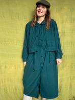 Vintage Lange jas/trenchcoat/parka-groen-42/XL, Maat 42/44 (L), Ophalen of Verzenden, Vintage, Gedragen