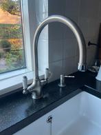 Mengkraan met zeepdispenser mat nikkel, Ophalen of Verzenden, Gebruikt, Kraan