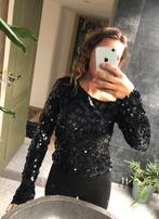 Amisu pailletten top, maat S, Kleding | Dames, T-shirts, Zwart, Nieuw, Ophalen of Verzenden, Lange mouw