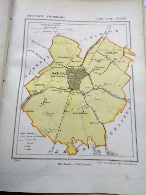 36/ Sneek / Klooster Groendijk/ Tinga / Litho 1865 Kuyper FR, Antiek en Kunst, Kunst | Litho's en Zeefdrukken, Ophalen of Verzenden
