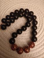 Parelketting  zwart/ met tijger kralen, Ophalen of Verzenden, Nieuw