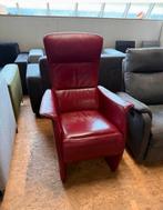 Comfortabele leren relaxfauteuil - gasveer verstelbaar, Ophalen, Gebruikt, 100 tot 125 cm, Leer