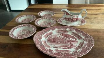 Engels rood Grindley-Ridgway -Myotts schalen-sauciere> beschikbaar voor biedingen