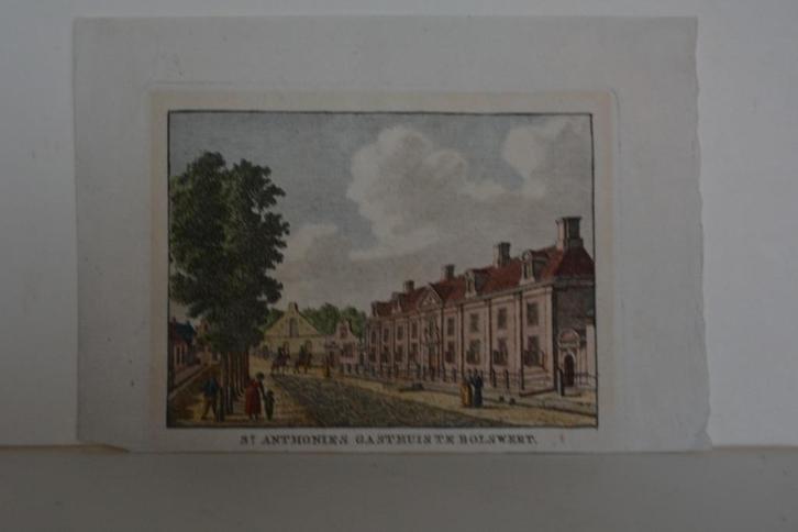 BOLSWARD Gravure St. ANTHONIUS GASTHUIS Bulthuis Bendorp G95, Antiek en Kunst, Kunst | Etsen en Gravures, Verzenden