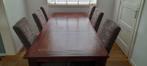 Teakhouten eettafel met  6 stoelen, Huis en Inrichting, Tafels | Eettafels, Gebruikt, 200 cm of meer, Rechthoekig, 50 tot 100 cm