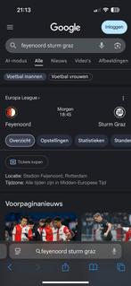 Feyenoord- Sturm Graz vak W4 ticket, Tickets en Kaartjes, Eén persoon