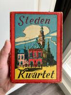 Antieke oude vintage brocante oud kwartet spel steden, Verzamelen, Speelkaarten, Jokers en Kwartetten, Ophalen of Verzenden, Zo goed als nieuw