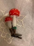 Kerstbal knijper paddenstoel oud antiek, Ophalen of Verzenden, Zo goed als nieuw