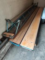 Leuke originele vintage 'sporthal'/'gymnastiek' bankjes, Ophalen, Gebruikt, Overige maten, Rechte bank