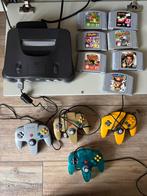 Nintendo 64 met 4 controllers en 7 spellen, Spelcomputers en Games, Spelcomputers | Nintendo 64, Ophalen of Verzenden, Gebruikt