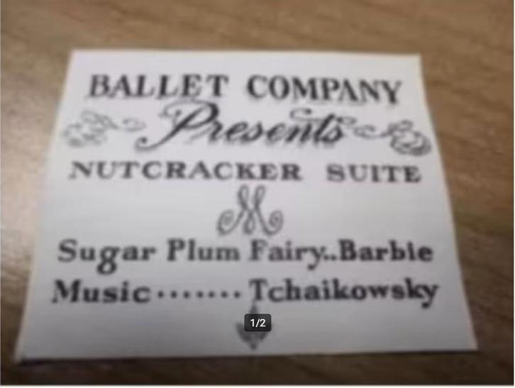 BARBIE BALLERINA Nutcracker Ballet Program, Verzamelen, Poppen, Nieuw, Overige typen, Verzenden