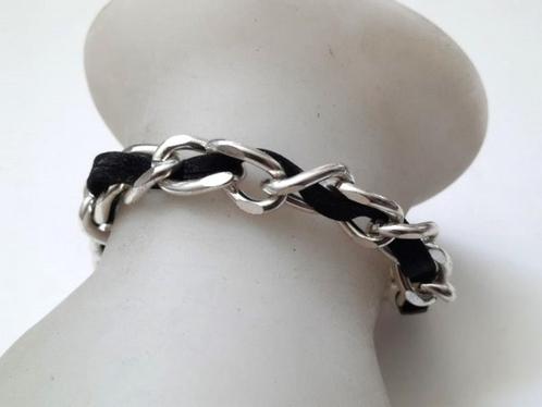 Stoere zilverkleurige armband kettingschakels design, Sieraden, Tassen en Uiterlijk, Armbanden, Nieuw, Staal, Zilver, Ophalen