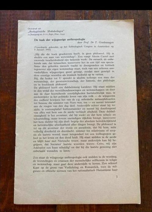 WW2 NSB overdruk uit “Rashygiënische Mededeelingen”  1944, Verzamelen, Militaria | Tweede Wereldoorlog, Landmacht, Boek of Tijdschrift