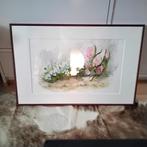 prachtige  aquarel met viooltjes en hyacinthen, Ophalen