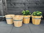 Kastanjehouten Plantenbak Bloembak Vat, Ophalen, Minder dan 60 cm, Rond, Nieuw
