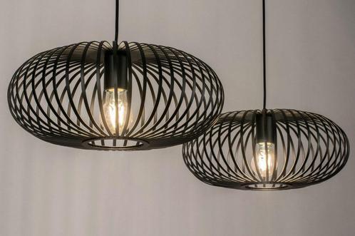 Lumidora Dubbele Zwarte Hanglamp, Huis en Inrichting, Lampen | Hanglampen, Zo goed als nieuw, Minder dan 50 cm, Ophalen