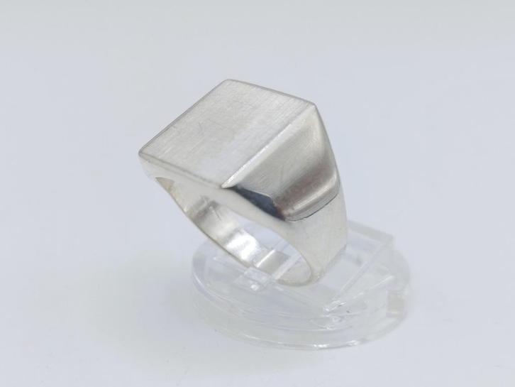 Zilveren heren zegelring, 21 mm, Sieraden, Tassen en Uiterlijk, Ringen, Zo goed als nieuw, Heer, 20 of groter, Zilver, Zilver