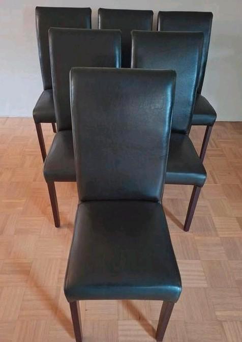 6 lederen eetkamerstoelen van Goossens - bruin leer, Huis en Inrichting, Stoelen, Gebruikt, Vijf, Zes of meer stoelen, Leer, Bruin