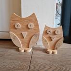 2 grote houten uilen  decoratie zgan, Ophalen of Verzenden, Zo goed als nieuw