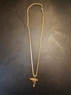 Gouden ketting met pistool hanger, Ophalen, Gebruikt, Goud, Overige materialen