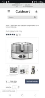 Cuisinart Sorbetiere - IJsmaker duo, Witgoed en Apparatuur, Ophalen, Zo goed als nieuw, Zelfvriezend