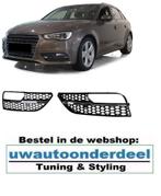 Honingraat Grill Mistlampen Chrome Glans Zwart Voor Audi A3