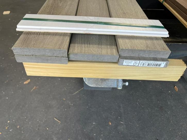 Kantplank massief composiet grijs, Tuin en Terras, Terrasdelen en Vlonders, Zo goed als nieuw, Composiet, Ophalen