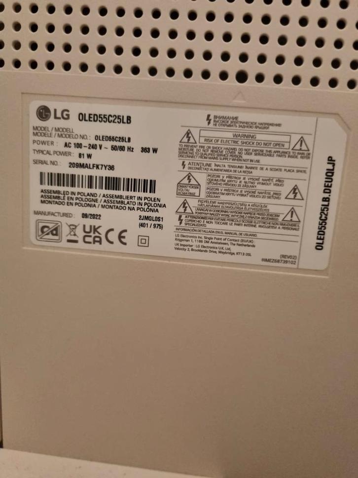 LG oled C2 55 inch, Audio, Tv en Foto, Televisies, Zo goed als nieuw, OLED, 100 cm of meer, 4k (UHD), LG, 120 Hz, Smart TV, Ophalen