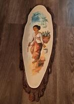 Prachtig beschilderd stuk hout - 69x23 cm - gesigneerd, Antiek en Kunst, Ophalen of Verzenden