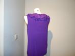 Lauren Ralph Lauren diep paarse top zijde ruffels XL, Kleding | Dames, Verzenden, Paars, Maat 46/48 (XL) of groter, Zo goed als nieuw