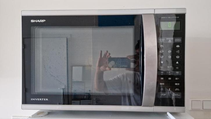 Combimagnetron Sharp R-971(IN)W, Witgoed en Apparatuur, Ovens, Gebruikt, Oven, 45 tot 60 cm, 45 tot 60 cm, Ophalen of Verzenden