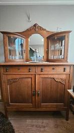Eiken retro vintage buffetkast met gebogen  glas, Ophalen