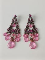 Roze Chandelier Oorbellen, Ophalen, Overige materialen, Hangers, Met strass