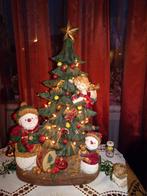 Nostalgisch Kerstboomtafereel met engel en sneeuwpoppen, Ophalen