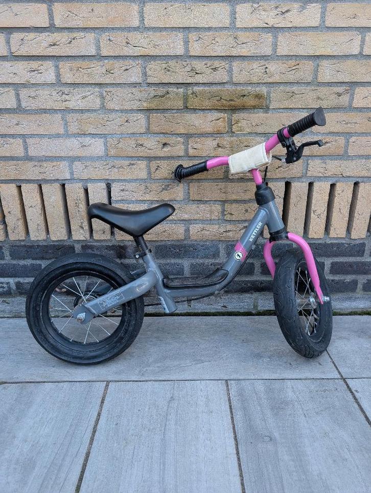 Kettler loopfiets 12,5 inch grijs met roze, Kinderen en Baby's, Speelgoed | Buiten | Voertuigen en Loopfietsen, Gebruikt, Loopfiets