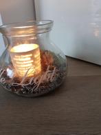 Erg leuk glazen potje met waxinelichthouder, Overige materialen, Overige kleuren, Ophalen of Verzenden, Zo goed als nieuw