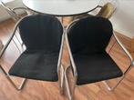 2 chrome vintage Gaston Rinaldi stoelen seventies space age, Huis en Inrichting, Ophalen, Gebruikt, Twee