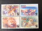 Ghana 2004 WWF Leeuwen, Postzegels en Munten, Postzegels | Afrika, Ophalen of Verzenden, Overige landen, Postfris