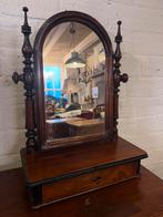 Antieke Kapspiegel met Lade, Ophalen of Verzenden, Ovaal, 50 tot 100 cm, 100 tot 150 cm