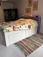 Hoog bed met heel veel opbergruimte, Ophalen, Tweepersoons, Hout, 200 cm